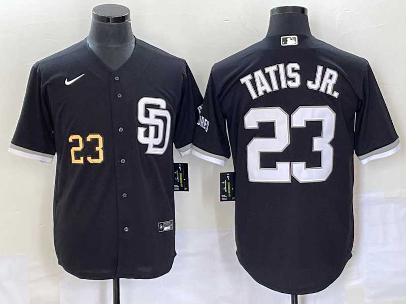 Men's San Diego Padres #23 Fernando Tatis Jr Number Black 2023 Cool Base Stitched Jersey,We sell and wholesale Men's San Diego Padres #23 Fernando Tatis Jr Number Black 2023 Cool Base Stitched Jersey on line form chian!
